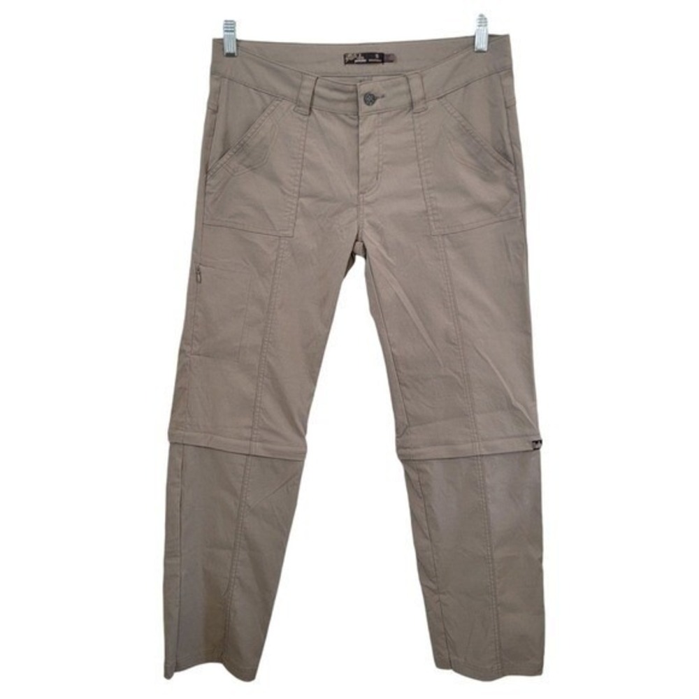 prAna Women 10 Regular Convertible Hiking Pants Khaki Tan W4MORG113 Stretch